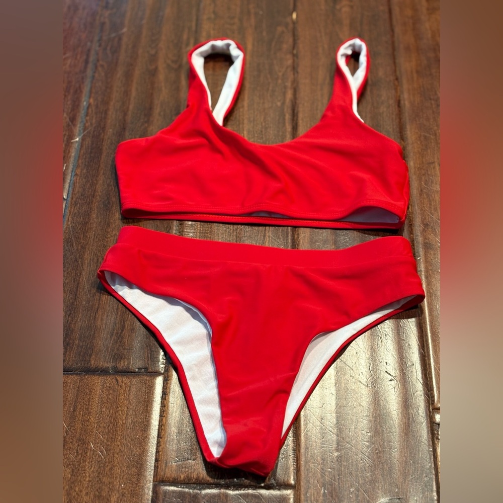 Red Bikini Set with Modern Design